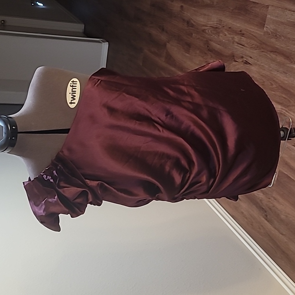 Off the shoulder burgundy top